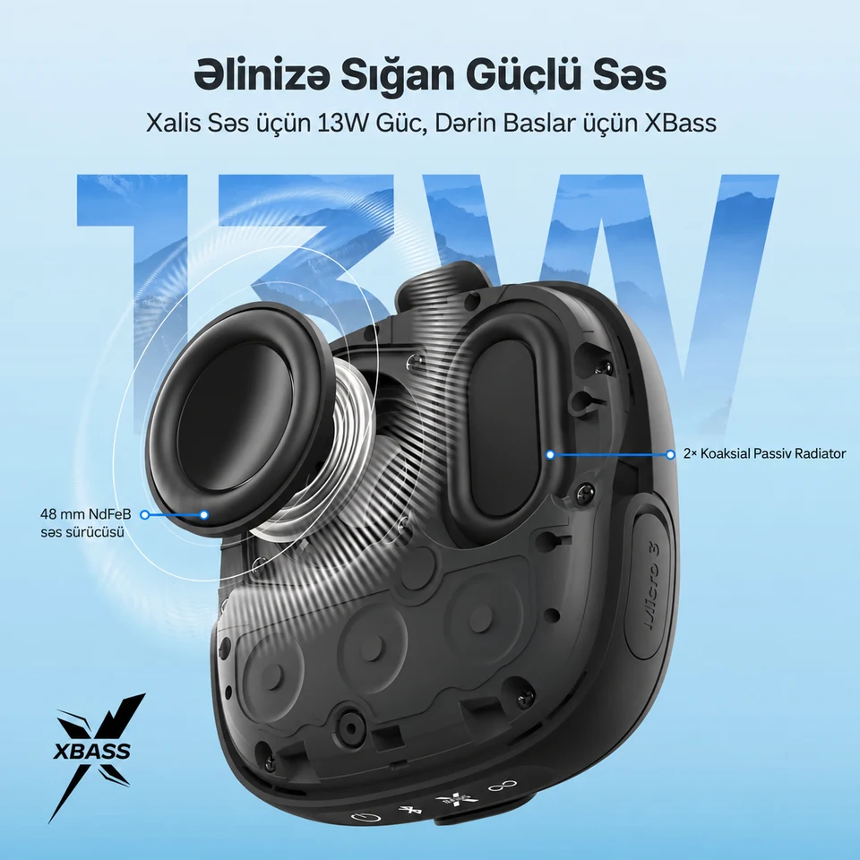 StormBox Micro 3 — 13 W səs quruluşu